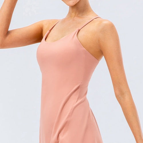 Cross Back Pink-Peach Tennis Dress