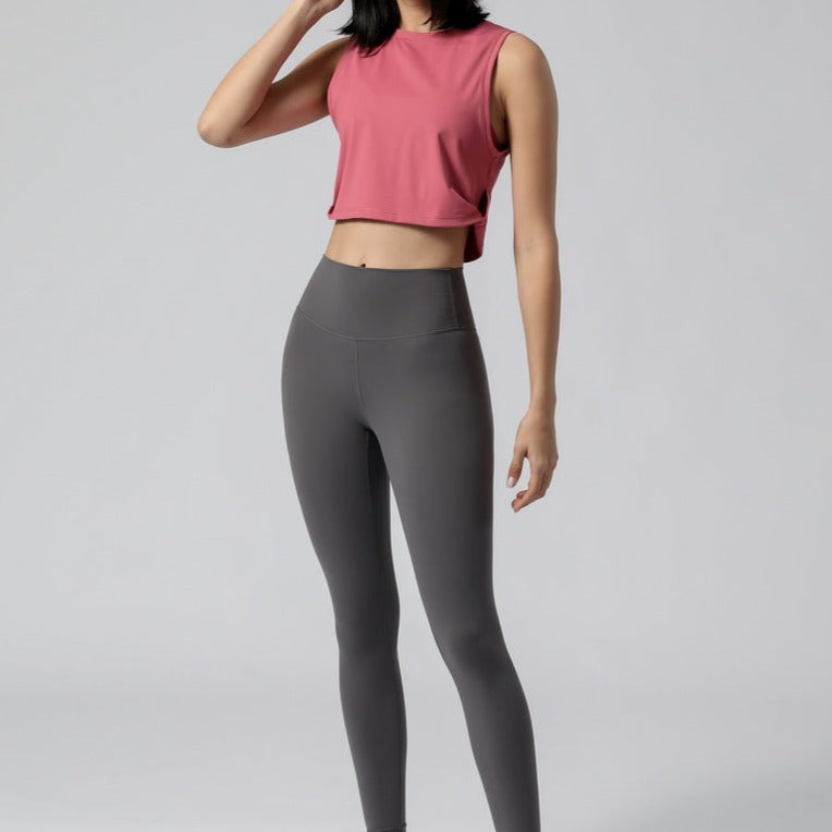 Side Knots Pink-Red Crop Top