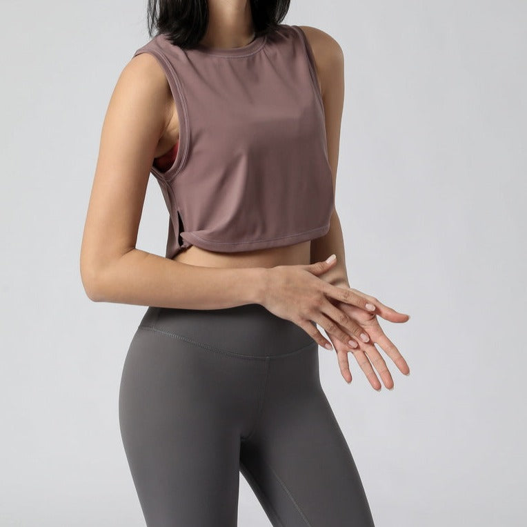 Side Knots Plum Crop Top