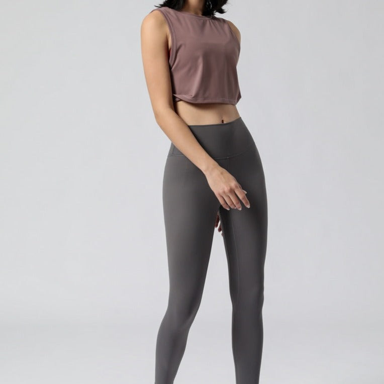 Side Knots Plum Crop Top