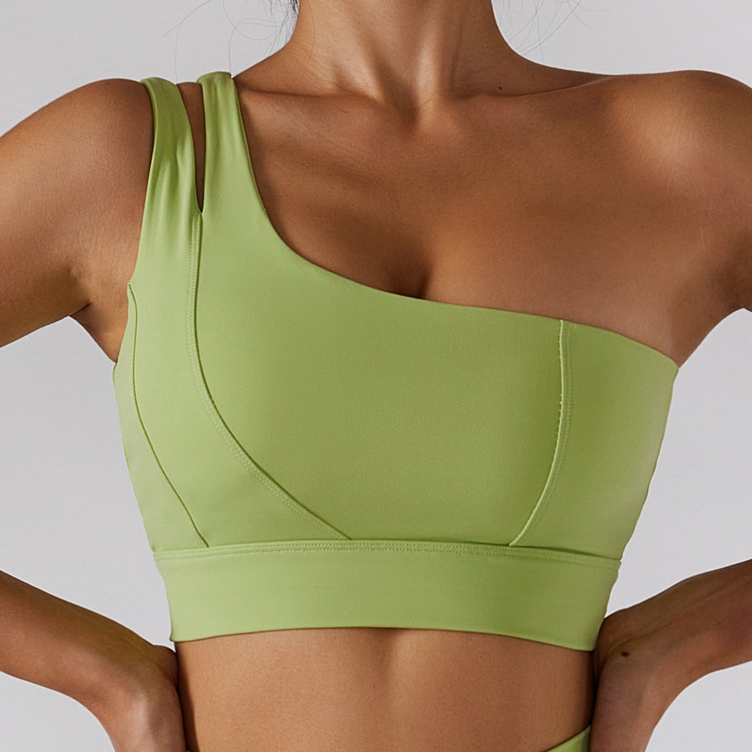 Green One Shoulder Top & Skirt (Sold as a set)