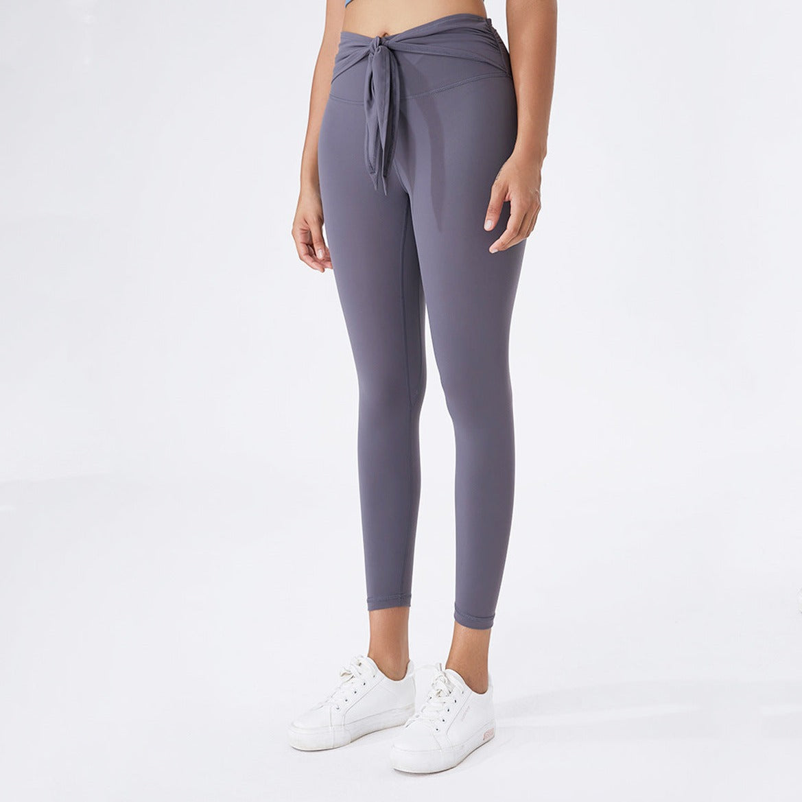 Light Purple Grey Tie Knot Leggings