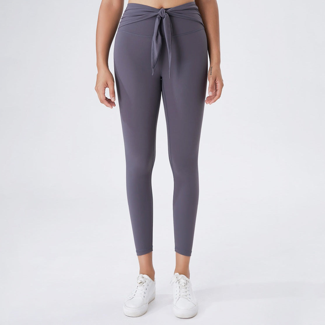 Light Purple Grey Tie Knot Leggings
