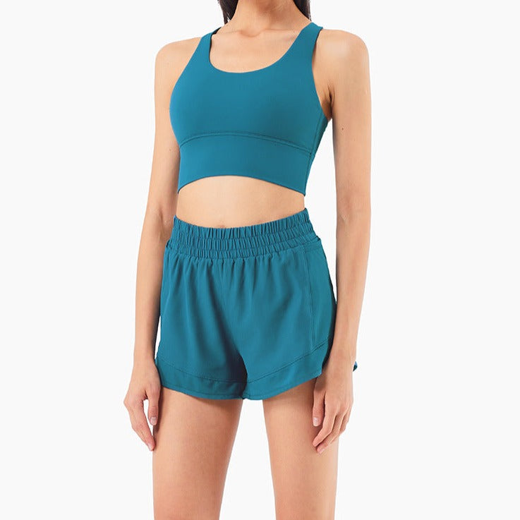 Desert Teal Shorts + Sports Bra