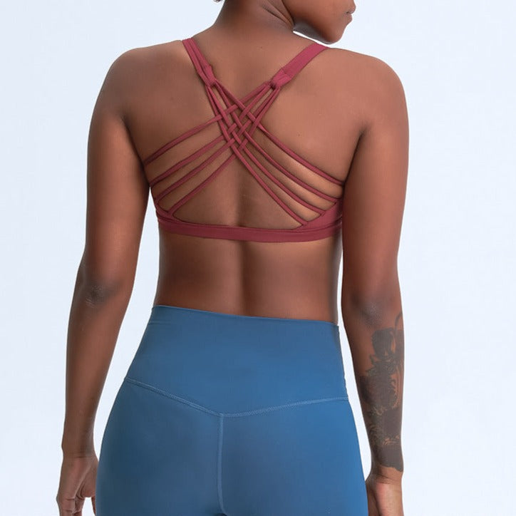 Red-Maroon Sports Bra (Matching Leggings Sold Separately)