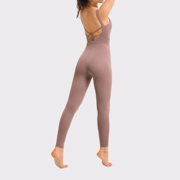 Pink Double-Cross Jumpsuit