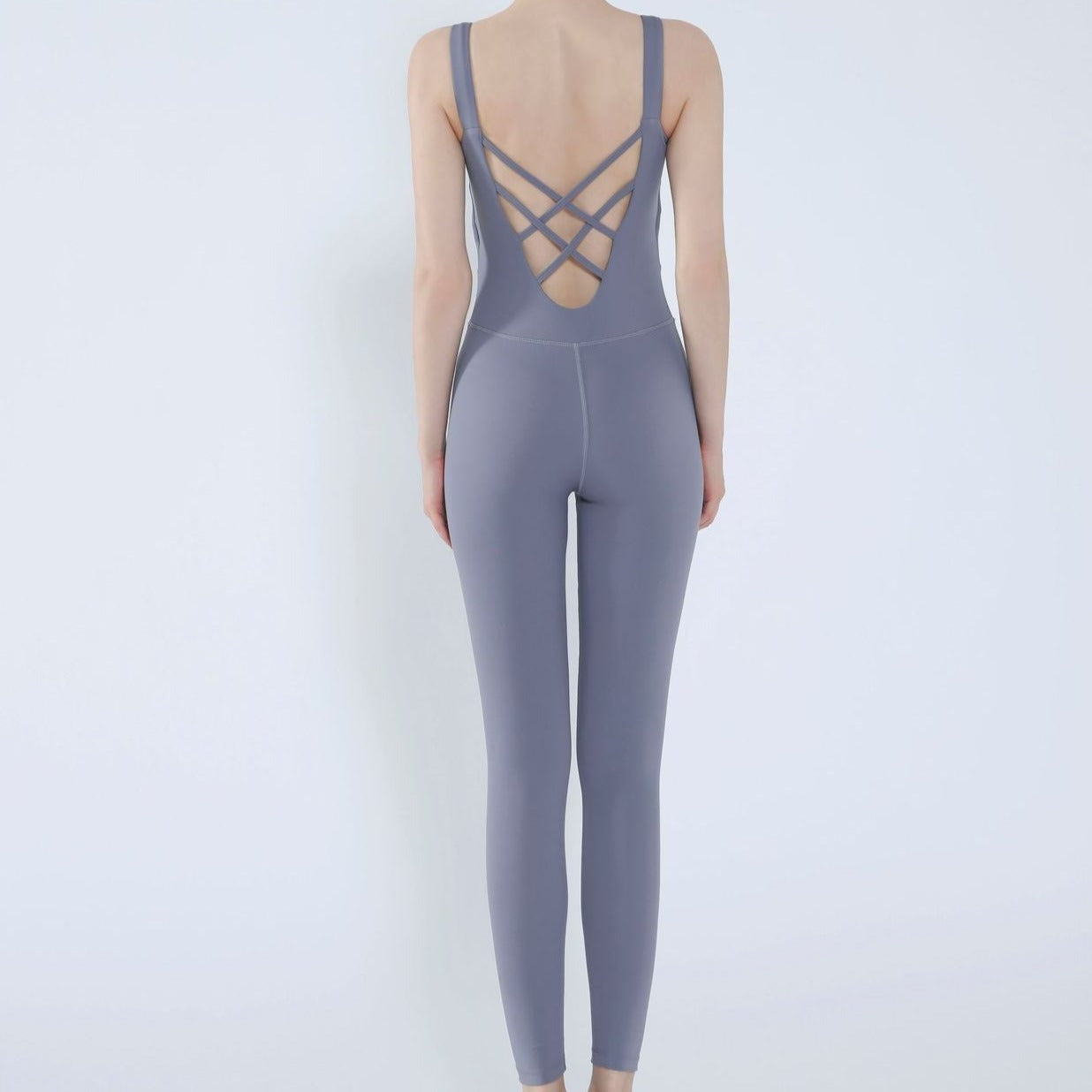 Dark Purple Double-Cross Jumpsuit
