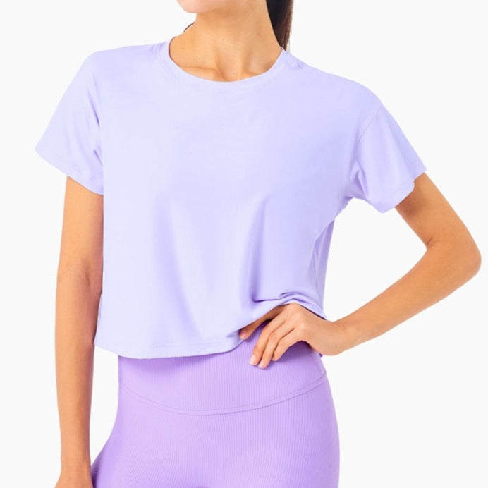Lavender Short Sleeve Cropped T-shirt
