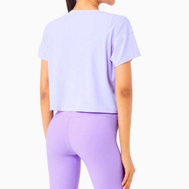 Lavender Short Sleeve Cropped T-shirt