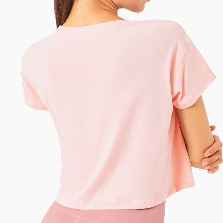 Pink Short Sleeve Cropped T-shirt