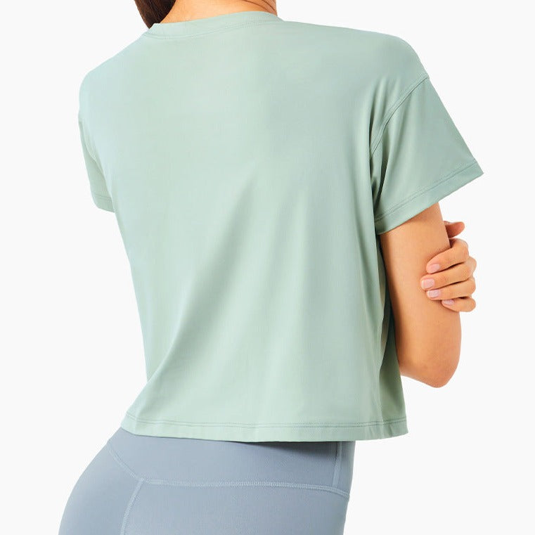 Light Green Short Sleeve Cropped T-shirt