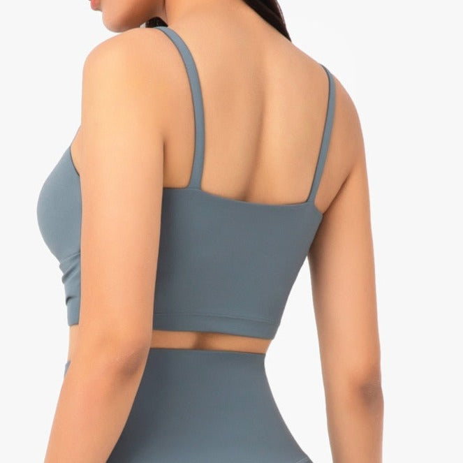 Blue Front Knot Sports Bra (Matching Leggings Sold Separately)