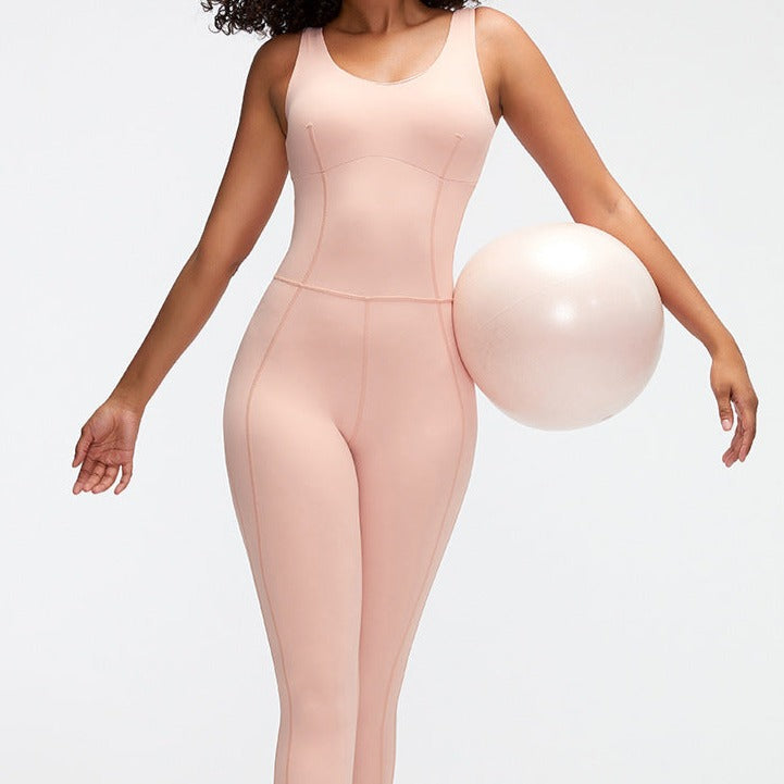 Powder Pink Single Cross Jumpsuit